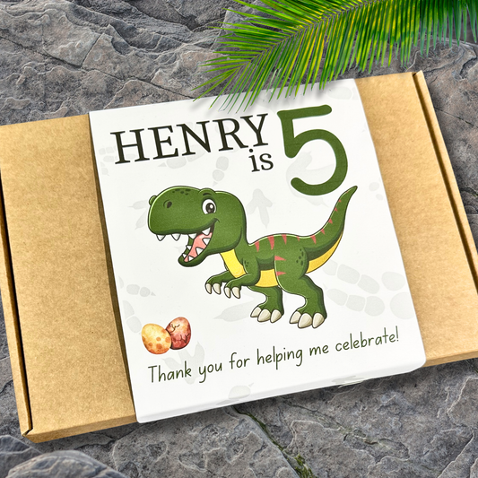 Personalised Dinosaur Party Favour Box | Kids Birthday Thank You Gift | Dino Activity Pack