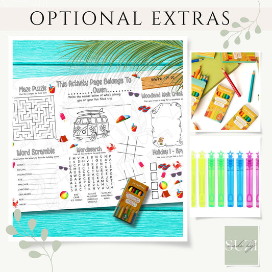 Personalised Vacation Activity Placemat – Custom Name Travel Coloring Mat for Kids – Printed Road Trip Games – Plane or Car Entertainment