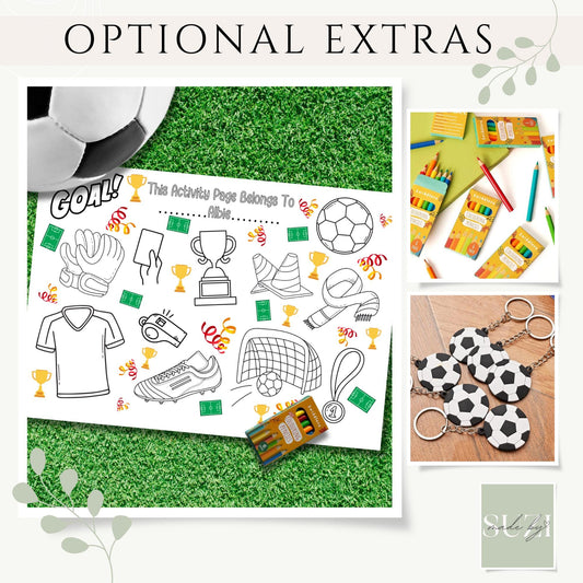 Personalised Football Colouring Placemat – Printed Soccer Activity Mat for Kids – Custom Name Party Favour – Birthday Table Setting