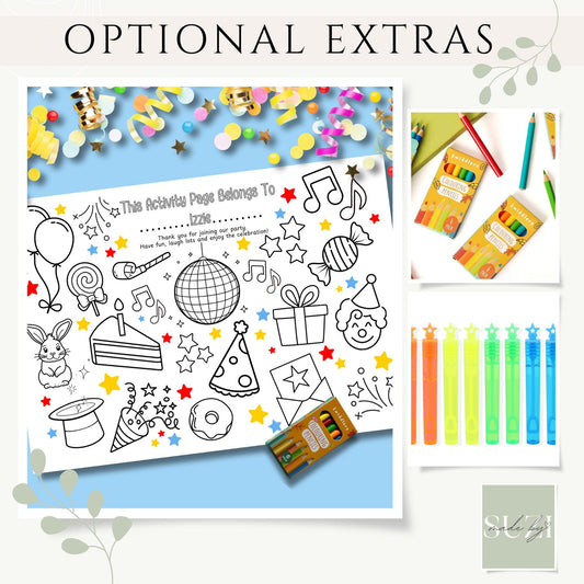 Personalised Party Colouring Placemat – Printed Birthday Table Activity for Kids – Custom Name Party Favour – Children’s Colouring Mat