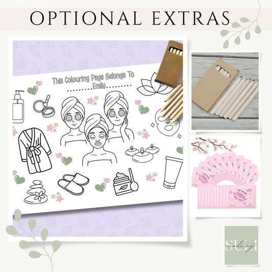 Personalised Spa Colouring Placemat – Printed Spa Party Activity Mat for Girls – Custom Name Kids Birthday Favour – Pamper Party Table Decor