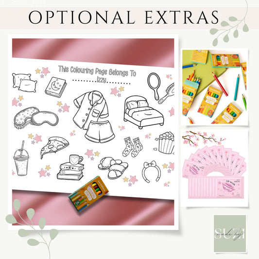 Personalised Sleepover Colouring Placemat – Printed Slumber Party Activity for Kids – Custom Name Pyjama Party Favour